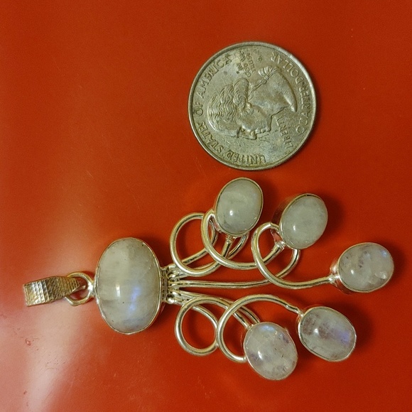 Hand Crafted Jewelry - New moonstone sterling silver pendant